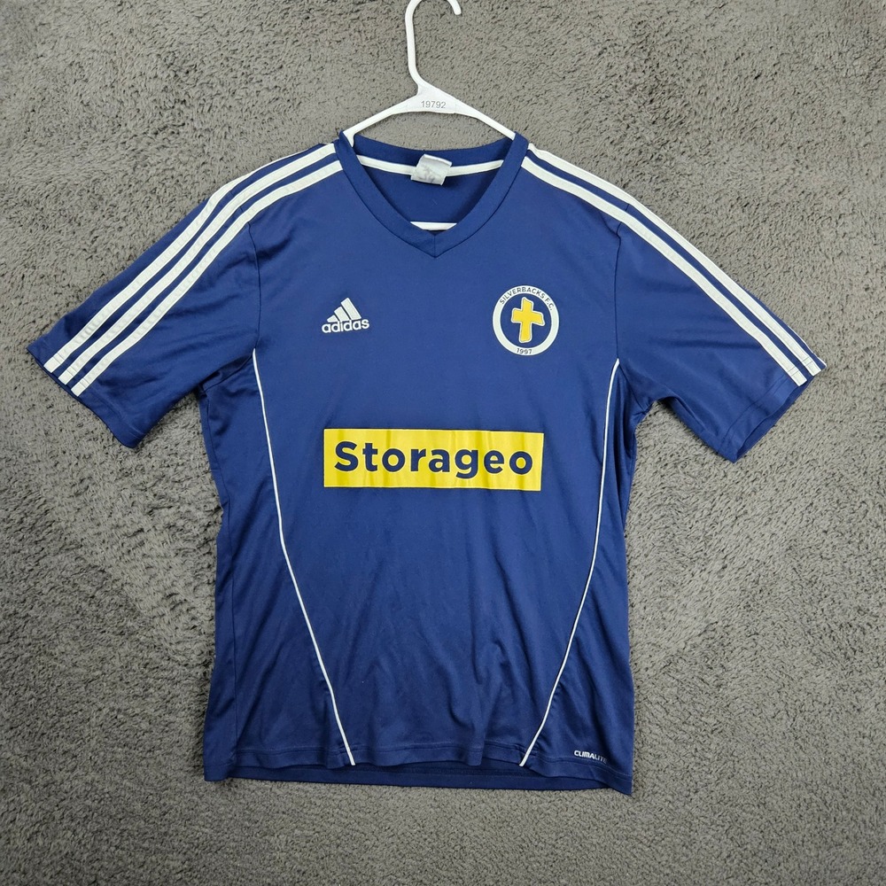 Adidas Silverbacks FC Soccer Jersey Mens Medium Blue Storageo Climalite